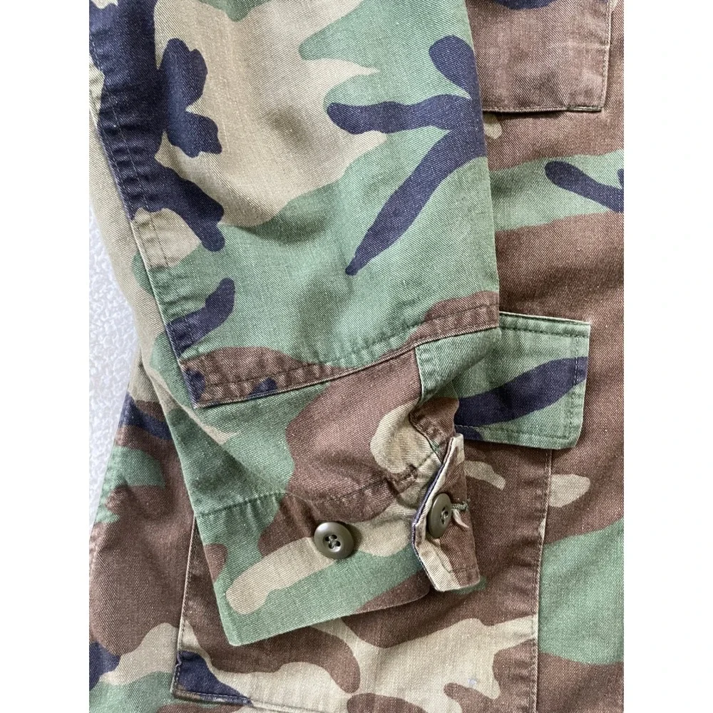 Military Mens Combat Coat Medium Regular Green Woodland Camouflage Field Jacket - Picture 5 of 16
